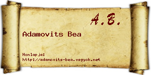 Adamovits Bea névjegykártya